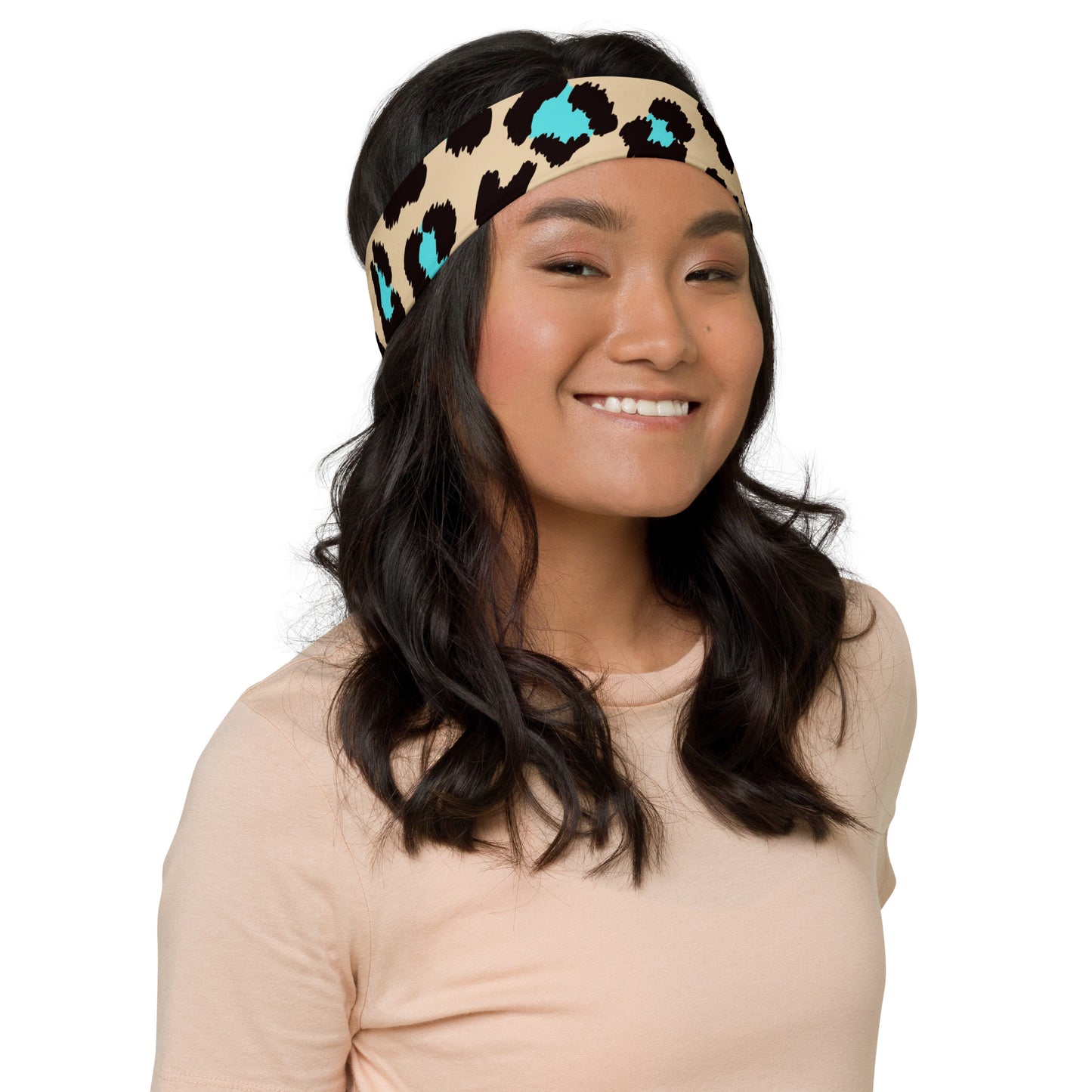Teal Leopard Headband