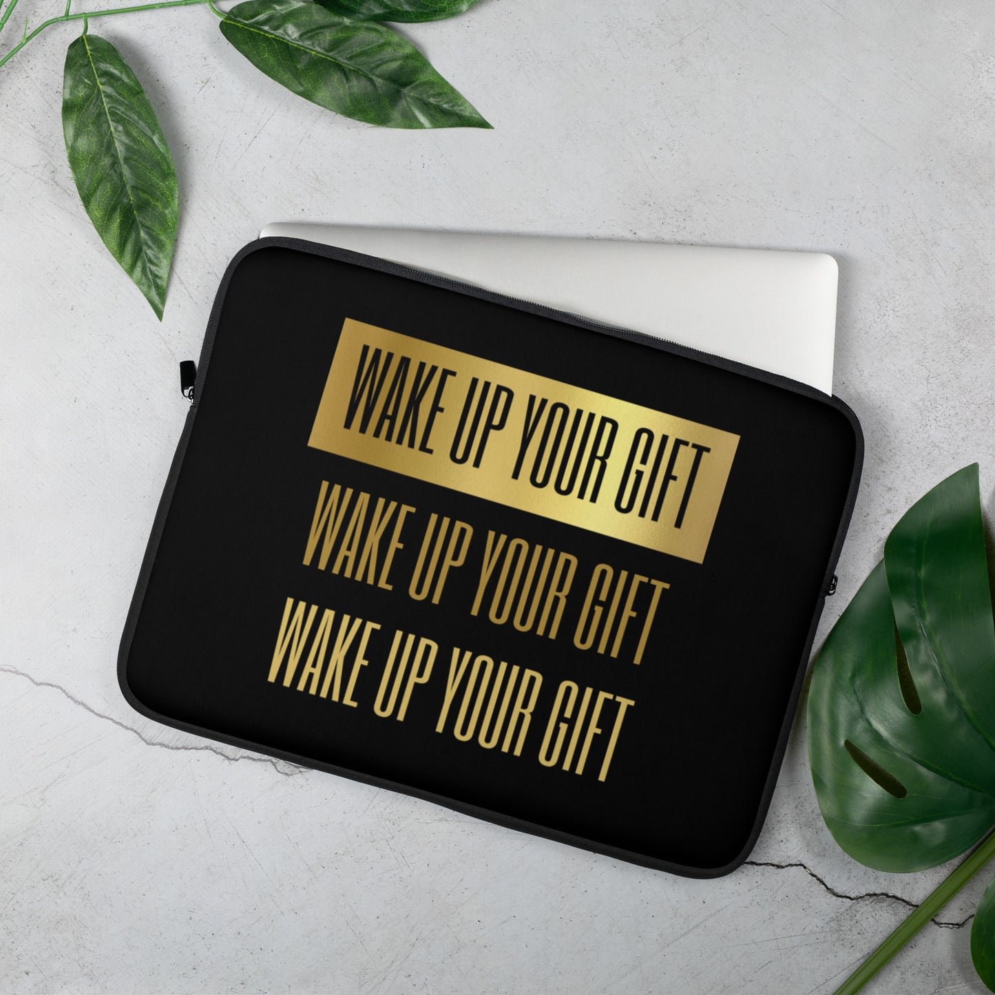 Wake Up Your Gift Bold Laptop Sleeve