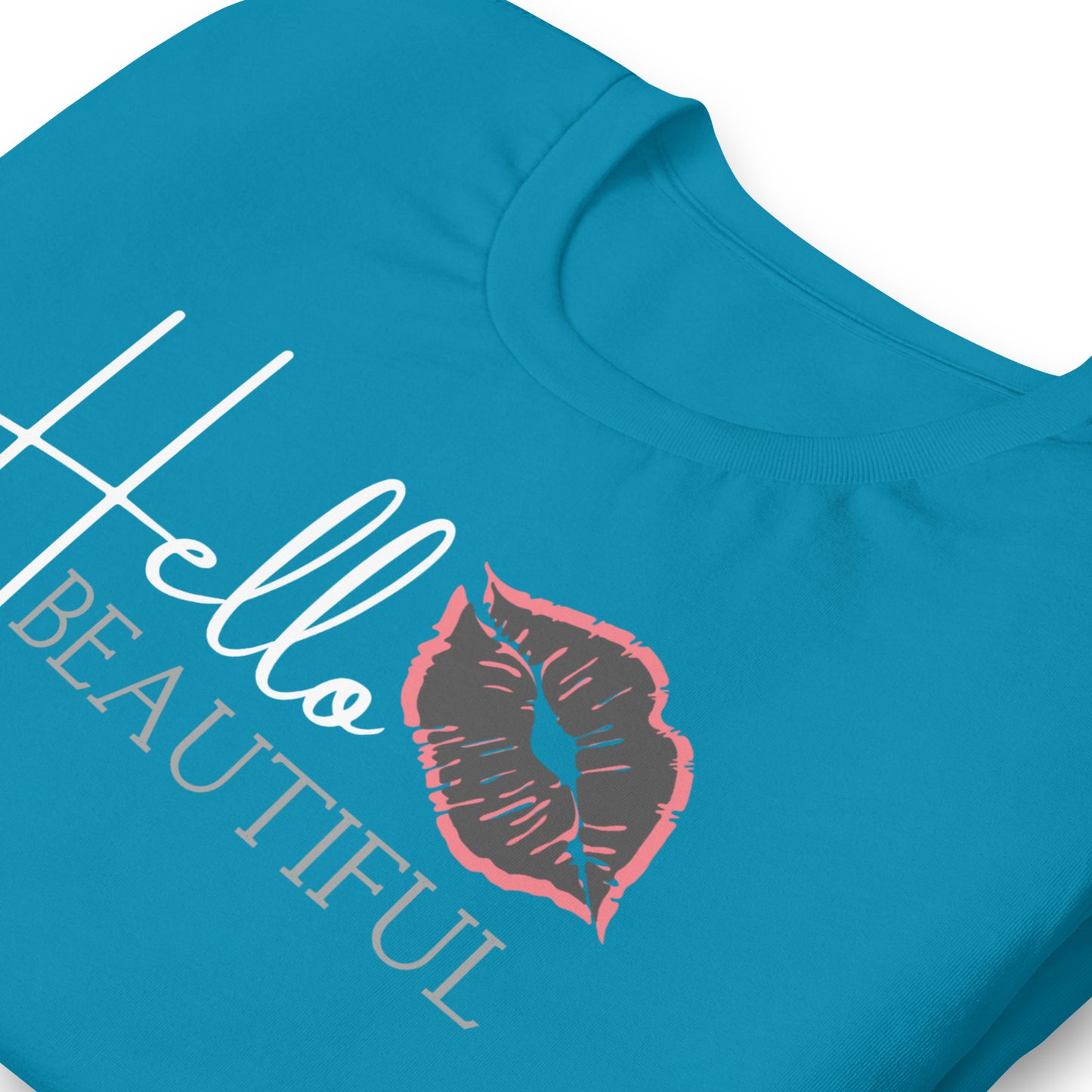 Hello Beautiful Gray Lip Tee