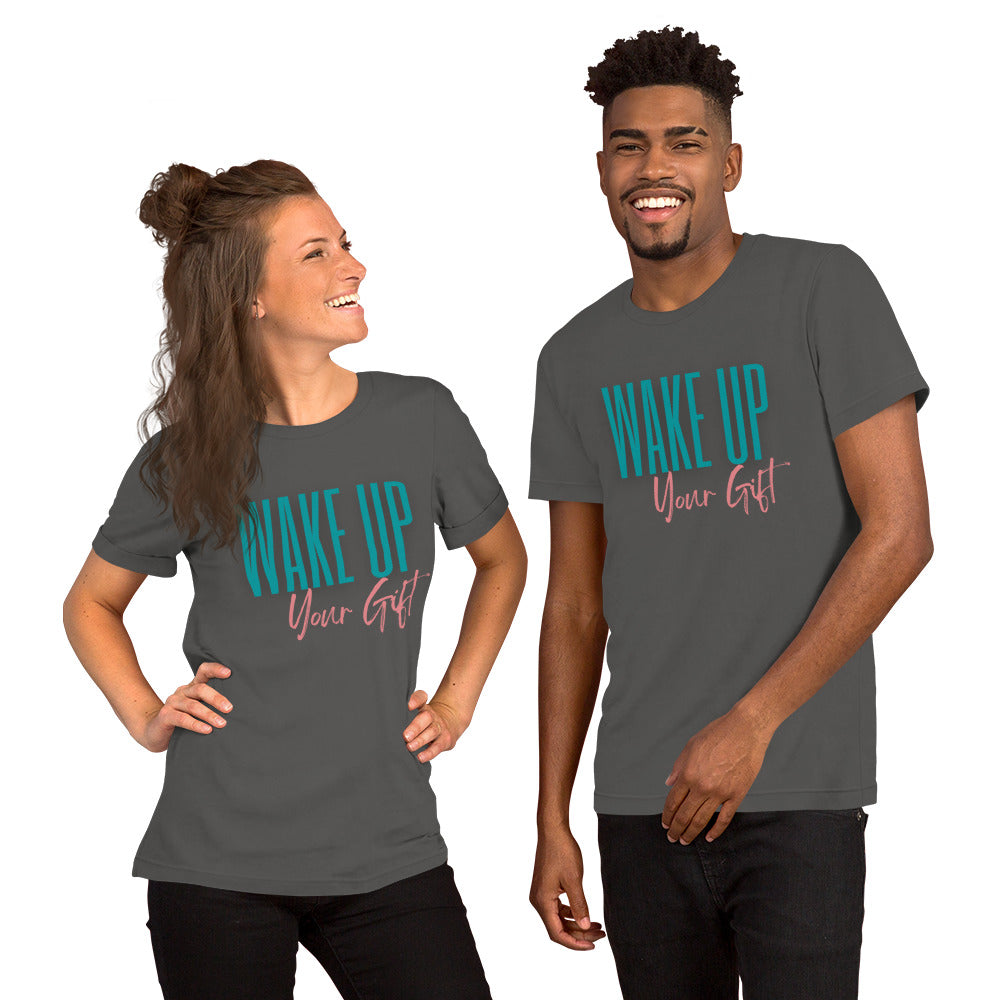 Wake Up Your Gift Teal And Pink Tee