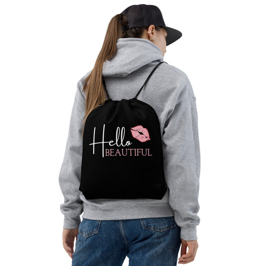 Hello Beautiful Drawstring bag