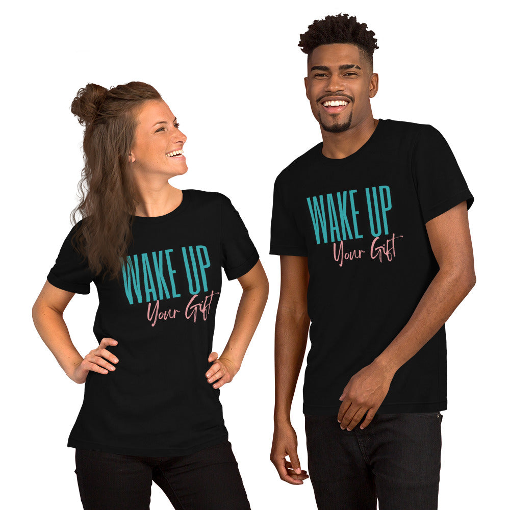 Wake Up Your Gift Teal And Pink Tee