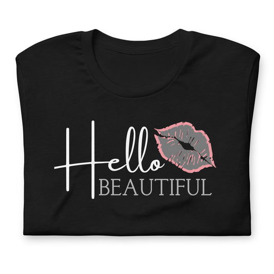 Hello Beautiful Gray Lip Tee