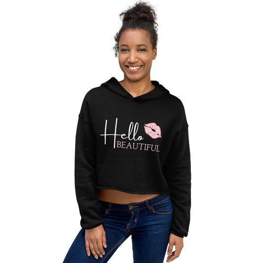 Hello Beautiful Crop Hoodie